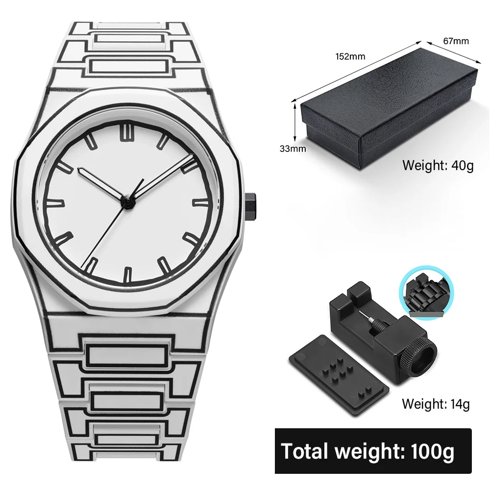 Modern Minimalist Sketching Creative Sports and Leisure Watch Creative Design Waterproof Watch