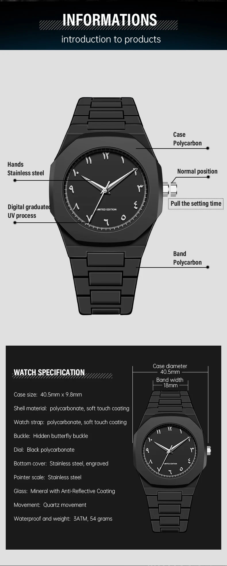 Modern Minimalist Sketching Creative Sports and Leisure Watch Creative Design Waterproof Watch