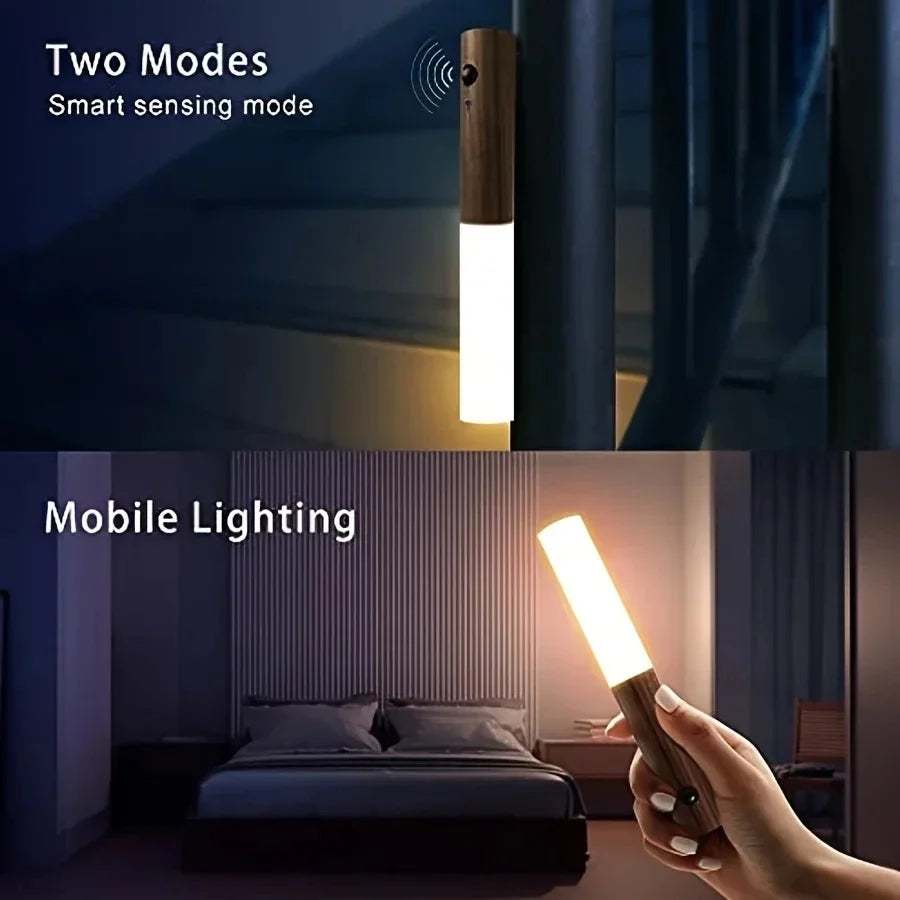 Intelligent Human Body Induction Night Light LED Rechargeable Corridor Cabinet Wall Light Household Toilet Wall Induction